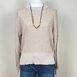J.Crew Relaxed Cotton-Linen Blend Beach Sweater in beige XS